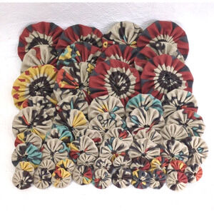 54 Fabric Yo Yos Cotton Fall Earth Tone Colors 1 1/8" - 3.5"